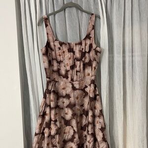 Melloday Floral Dress in Blush and Brown